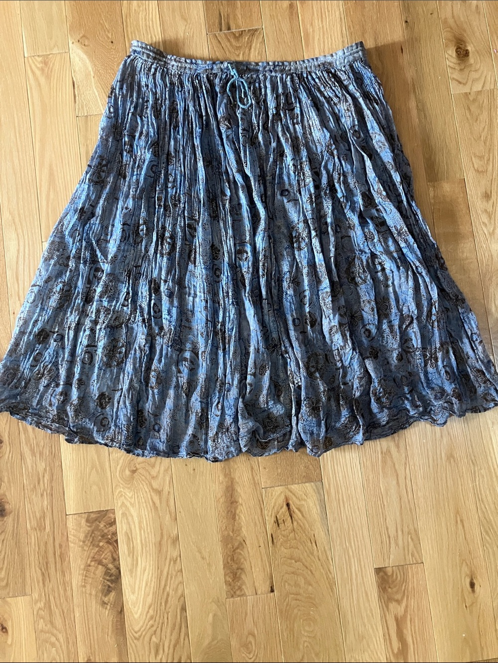 Retro Crinkle cotton gauze A-Line hippie Skirt